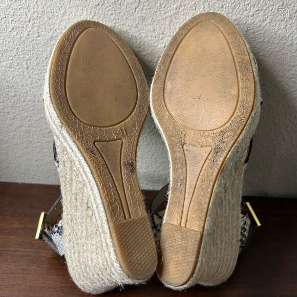 Ted Baker Shoes Platform Wedge Heels Espadrilles Embossed‎ Leather Size 41/US 8 - Picture 8 of 11